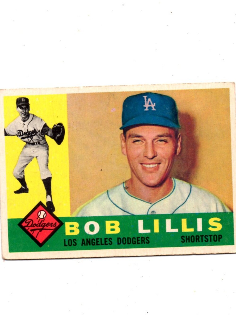 Vintage Sports Card - 1960 Topps Bob Lillis Los Angeles Dodgers Shortstop